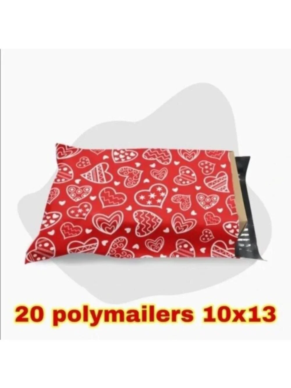 20 valentines poly mailers size 10 x 13